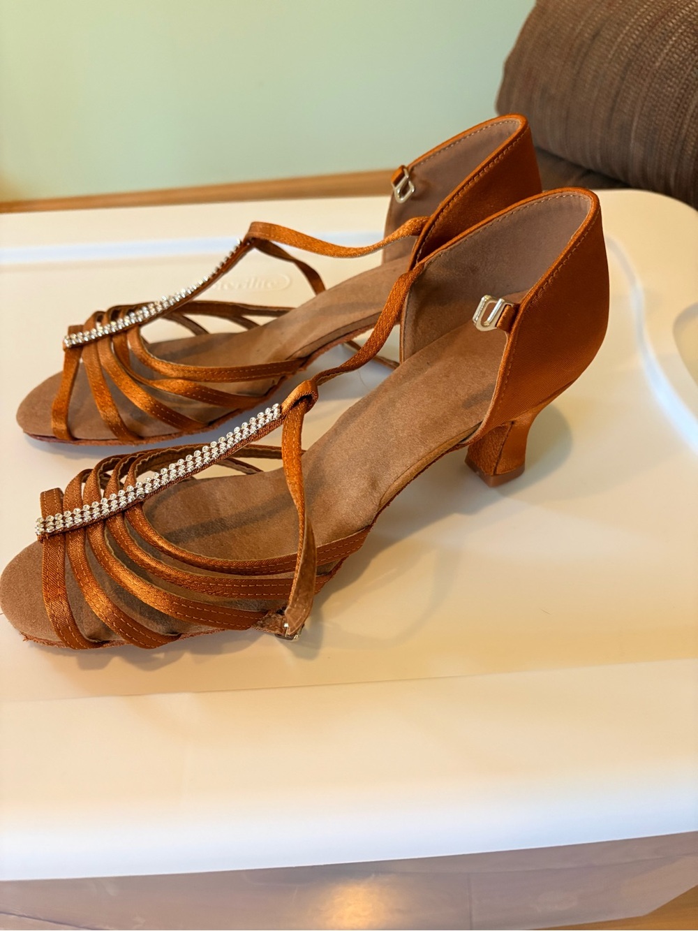 Women's Copper/brown Satin 2” Heel Ballroom Dance shoes/Sandals